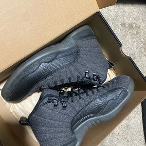 Jordan Black Sneakers High-Top Quilted Design